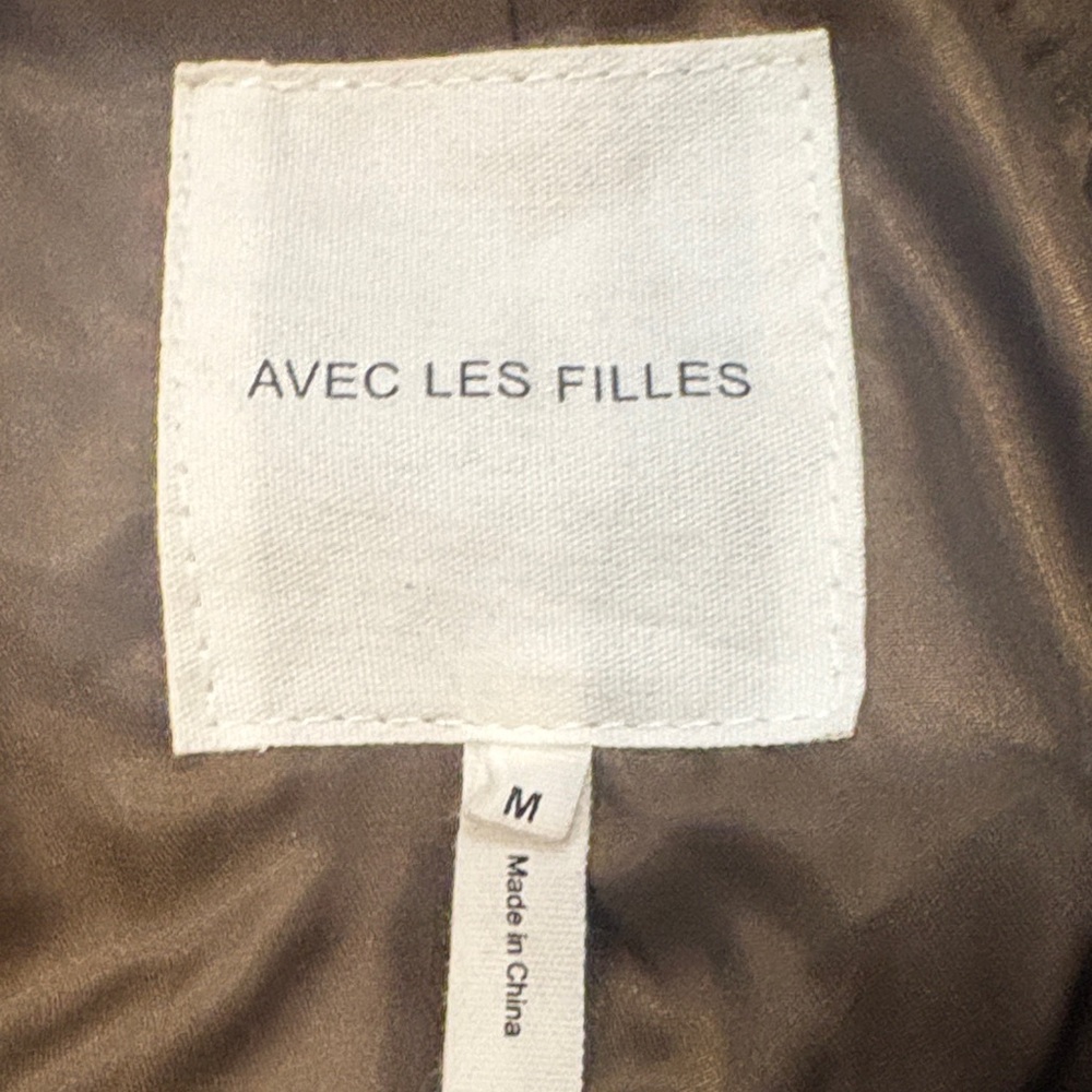 Avec Les Filles Brown Suede Double-Breasted Trench Coat - Picture 12 of 16